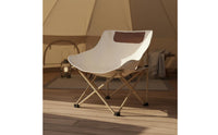 Foldable Moon Chair Armrests Camping Lounge Chair Lightweight Reclining Camping Seat Easy to Clean for Fishing, Picnic
