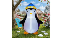 Lighted Inflatable Penguin with LED Light Outdoor Inflatable Penguin Inflate Yard Decoration Cute for Lawn, Garden