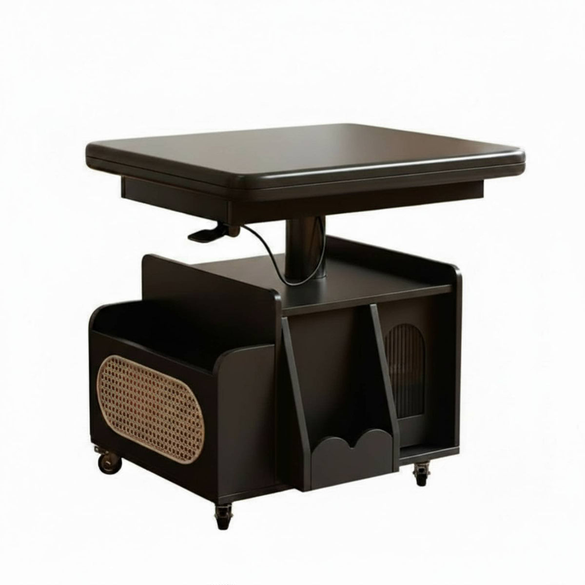 Height-Adjustable Coffee-to-Dining Table Sturdy frame transformable raiseTop Coffee Table Hidden Storage Rounded Corners