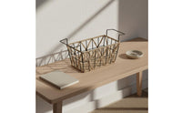 Designer Inspired Nordic Design Sundries Basket Hollow Design Woven Paper Rope Basket for Living Room, Bathroom, Desktop, Bedroom