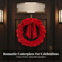 Valentine's Day Wreath Romantic Design Artificial Floral Wreath Handcrafted Aesthetic Wall Hanging for Homeowners, Gift Benefactors, Hotel, Restaurant