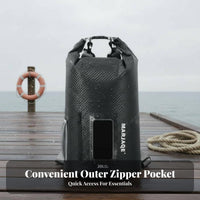 Wet Dry Separation Backpack Sturdy 500D Material Carbon Fiber Pattern Dry Bag Roll Top Waterproof Backpack for Rafting, Camping