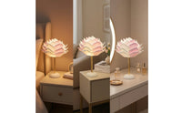 Floral Rose Table Lamp Corded Flower Table Lamp Elegant Warm for Bedside