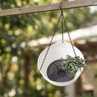 Plant Pots and Hanging Basket for Outdoor Plants, Round Injection Molding Planters Outdoor with Metal Chain, Lazy Hanging Plant, 30*17cm Size