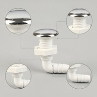 Replacement Bubble Nozzle Fitting Low-Profile Bathtub Nozzle with Chrome Cap for Massage Tub