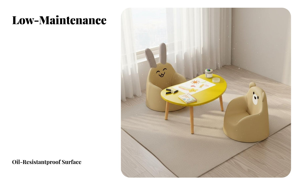 Rounded Corners children's Multi-Purpose Table Easy to Clean Toddler Activity Table Anti-Slip Foot Pads Solid Wood Legs for Toddlers, Preschoolers, Parents, Kindergarten, Playroom, Daycare, Bedroom