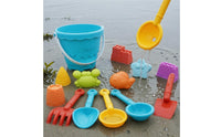 15 Pieces Brightly Colored Sand and Water Toy Set Molded Shapes Beach Sand Toy Set Sieve Sandcastle Building Kit Creative Play for Children, Sandbox