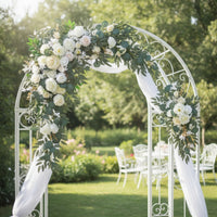 Wedding Arch Flowers Asymmetrical Floral Arch Swag Cascading Artificial Floral Swag for Brides, DIY Decorators, Reception Backdrop