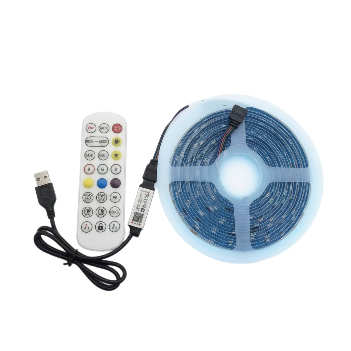 LED Strip Light with USB Controller Flexible RGB LED Strip with USB Power Lead Lighting Backlight Ambient for Gamers
