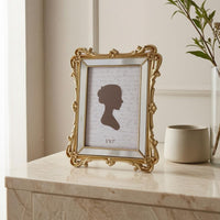 White Mat Baroque Photo Frame Clear Front Ornate Photo Frame Rectangular