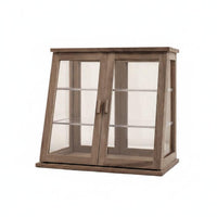 1/12 scale Dollhouse Double Door Cabinet Miniature Wooden Display Cabinet Vintage Style Miniature Dessert Display Case for Collectors, Hobbyists