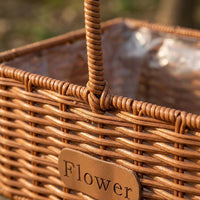Hand-Woven Flower Basket Indoor Outdoor Use Pastoral Aesthetic Flower Holder Versatile Woven Planter Basket for Gardeners, Patio, Balcony, Living Room