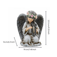 Outdoor Angel Statue with Solar Light Lighted Solar Angel Statue Weatherproof Lawn Ornament Freestanding for Pathways