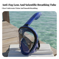 Anti-Fog Full Face Snorkel Mask Leak-Proof Snorkel Mask Adjustable Straps for Children, Nearsighted People, Beach, Travel, Vacation