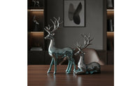 Deer Figurine Mirrored Deer Figurine Glossy Figurines for TV Cabinet