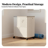 Large Capacity Storage Bin with Wheels Install-Assembly-No-Assembly Stackable Organizer with Wheels Heavy Duty Collapsible Storage Box Dustproof for College Students, Bedroom, Closet, Dorm Room