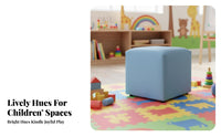 Colorful Design Soft Cube Stool Easy to Clean Surface children's Furniture long-lasting Construction kids' Seat Lightweight for Toddlers, Preschoolers, Kindergarten, Daycare Center, Playroom, Small Spaces