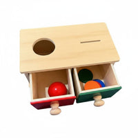 Hand-Eye Coordination Object Permanence Box Fine Movement Skills Wooden Ball Drop Toy Focus Training Toddler Coin Box Toy Polished and Burr-Clear for Toddlers, Infants, Home, Preschool, Daycare