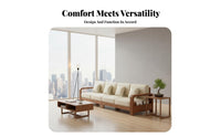 Wooden Frame Sofa with Drawers New Chinese design Couch Built-in Storage Household Furniture for Interior Design aficionados, Living Room, Lounge Area