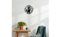 Silhouette Wall Clock Decorative Iron Wall Clock Elegant for Living Room, Office