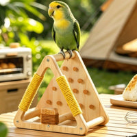 Tabletop Bird Stand Compact Wooden Parrot Stand Tabletop Bird Perch Stable Indoor for Parrots