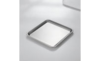 Rust-Resistant Square Serving Tray Sturdy Stainless Steel Tray Flat Serving Platter Compact for Dessert Plating, Sushi Service