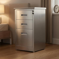 Lockable Steel Filing Cabinet Compact Three-Drawer Steel Cabinet Floor-Standing