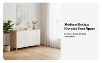 hardwood Wood Legs 2-Door 3-Drawer Cabinet Multi-Functional Sideboard Large Capacity Storage Furniture Modern Design for Apartment Dwellers, Homeowners, Families, Living Room, Bedroom, Hallway, Entryway