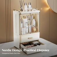 Clear Cosmetic Case with Drawers Large Capacity Makeup Organizer long-lasting