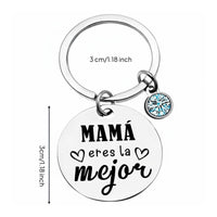 Stainless Steel Keychain Rust-Proof Engraved Mom Keychain for Christmas