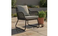 Wicker Sofa Set Woven Design Rattan Lounge Set Metal Frame Comfortable Thick Cushions for Balcony, Terrace
