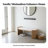 Nordic design Fabric Top Entryway Stool firm Wood Frame Upholstered Bench adaptable Use Accent Seating Modern Design for Homeowners, Interior Designers, Renters, Bedroom, Hallway, Living Room