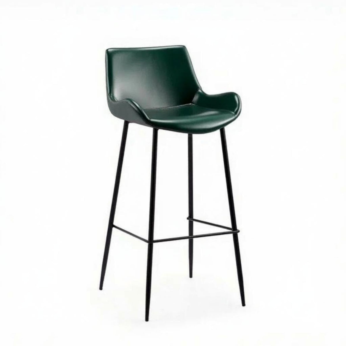 Industrial Design Upholstered High Stool with Backrest Modern Design Bar Chair Vintage Look Home Furniture Footrest Included for Homeowners, Interior Designers, Business Owners, Kitchen Island, Restaurant, Cafe, Dining Room