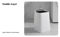 Lidless Garbage Can Large Capacity Minimalist Trash Can Double Tier Trash Bin Easy to Clean Minimalist Office Wastebasket
