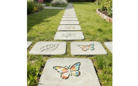 6 Pieces Stepping Stone Tray DIY Stepping Stone Tray Reusable Cement Casting for Homeowners, Gardeners, Garden Path, Patio Walkway, Backyard