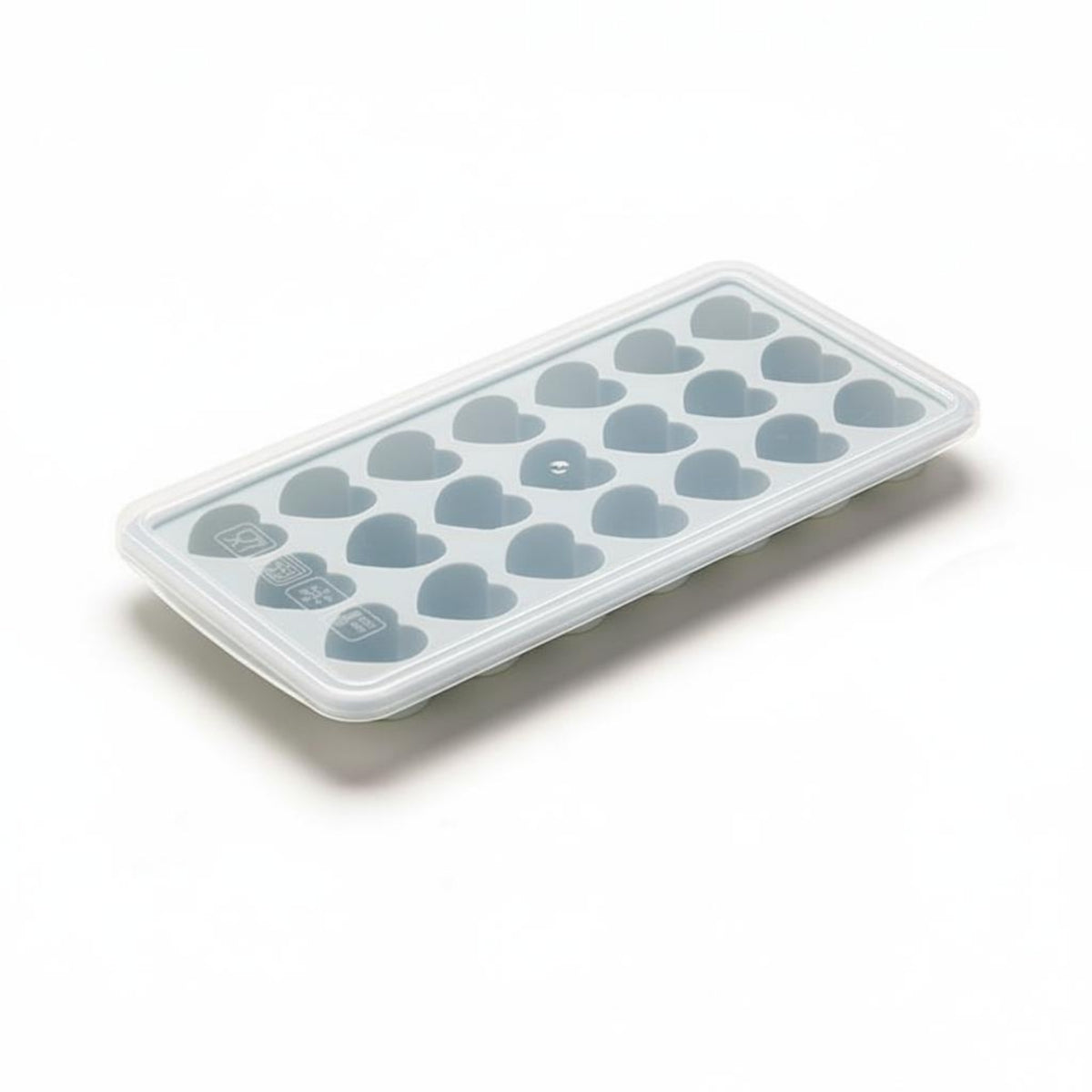 Easy Release Heart Shaped Ice Cube Tray Non-Stick Silicone Heart Mold with Lid Bisphenol A-Free-Unrestricted Silicone Ice Tray with Lid Dishwasher Safe for Home Bar, Parties, Summer Drinks