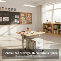 Rolling Desk-Side Book container With casters accessibleTop organizer Wheeled for Students, Kids