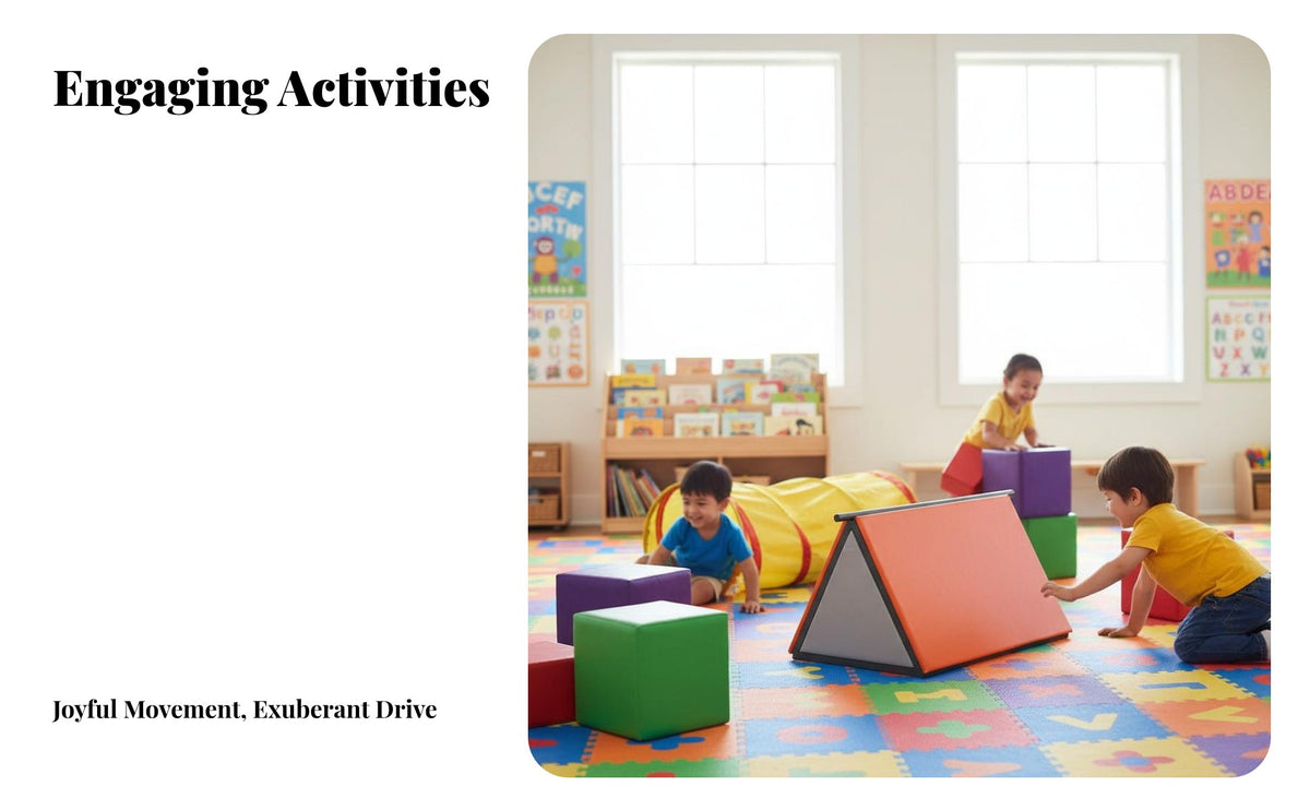 children's Training Ramp Smooth Surface Soft Play Jumping Box Heavy Duty Modular Climbing Structure for Parents, Kindergarten, Indoor Playground, Gym