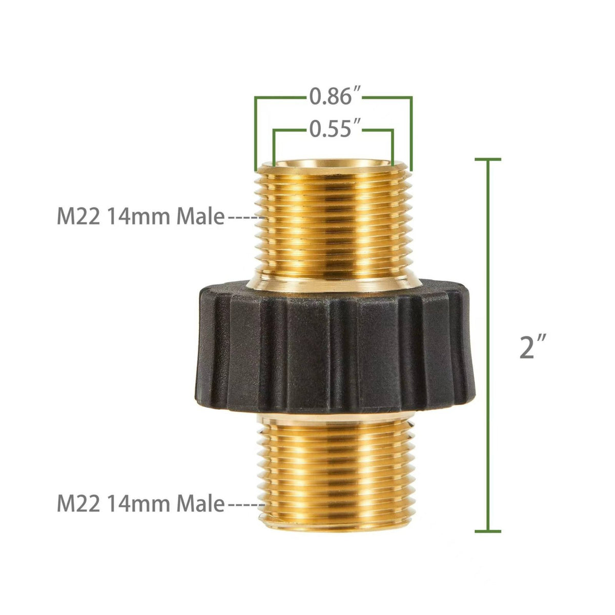 M22 Male to Male Connector Rustproof Pressure Washer Hose Adapter