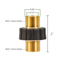 M22 Male to Male Connector Rustproof Pressure Washer Hose Adapter
