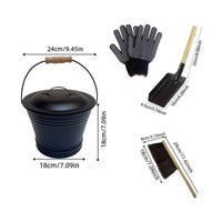 Ash Bucket Set Knitted Cuffs Fireplace Ash Bucket Easy to Clean Hearth Cleaning Gear