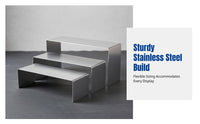U-Shaped Shoe Display Stand, Stainless Steel Handbag Organizer, Retail Fixture, Multi-Height, Mirror Surface