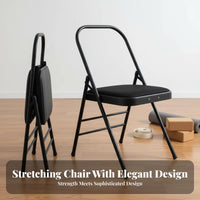 Multi-Functional Iyengar Mind-Body Practice Chair Heavy-Duty Frame Iyengar Auxiliary Chair Foldable Design Mind-Body Practice Inversion Stool Stable and Long-Lasting for Seniors, Home Gym, Meditation