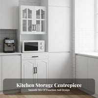 Microwave Stand Cabinet Space-Saving Microwave Hutch Cabinet European Design Liberates Tanding Storage Hutch for Apartment Dwellers, Homeowners