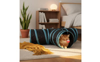 T-Shaped Feline Tunnel 80 Cm Long Crinkly Feline Tunnel Pet Toy Lightweight Cylindrical Openings for Indoor Play