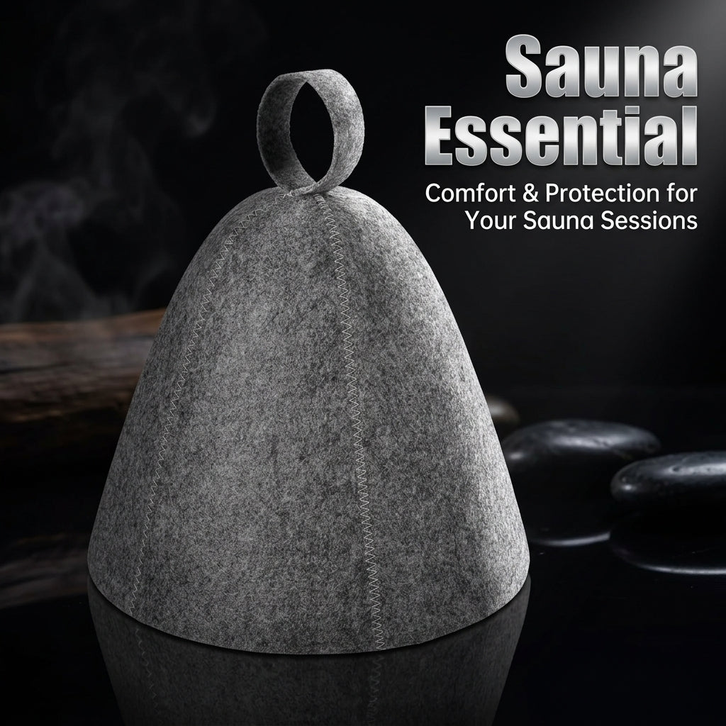 Sauna Hat for Women and Men Made from Wool Felt Material, Lightweight Unisex Cap for Steam Room and Banya, Reusable Heat Protection