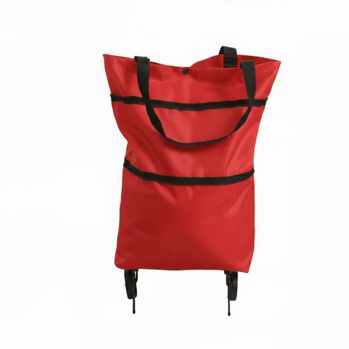 Foldable Shopping Bag with Wheels Portable Rolling Grocery Tote for Supermarket