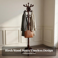 European Design Stand-Alonestanding Coat Rack Multiple Hooks Stand-Alonestanding Multi-Hook Coat Tree Sturdy and Stable Garment Holder Strong Load-Bearing for Apartment Dwellers, Homeowners, Office Workers, Bedroom, Living Room, Entryway, Hallway
