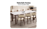 Sintered Sta single Top Double Pedestal Table French Cream design Household Furniture Rectangular table surface Home Furnishing Rounded Corners for Families, Homeowners, Entertainers, Dining Room, Kitchen, Villa
