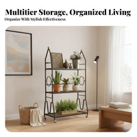 Mobile with casters Multi-Level Plant Ladder Space-Saving A-Frame Plant Ladder Minimalist Design Planter Rack Large Capacity for Gardeners, Homeowners, Balcony, Living Room, Indoor, Indoors